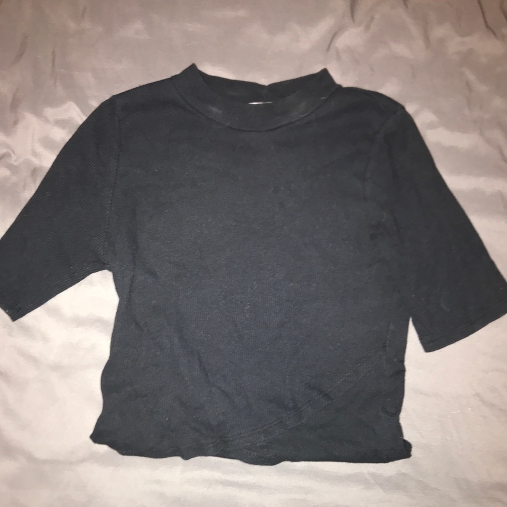 High Neck Black (S) Crop Top